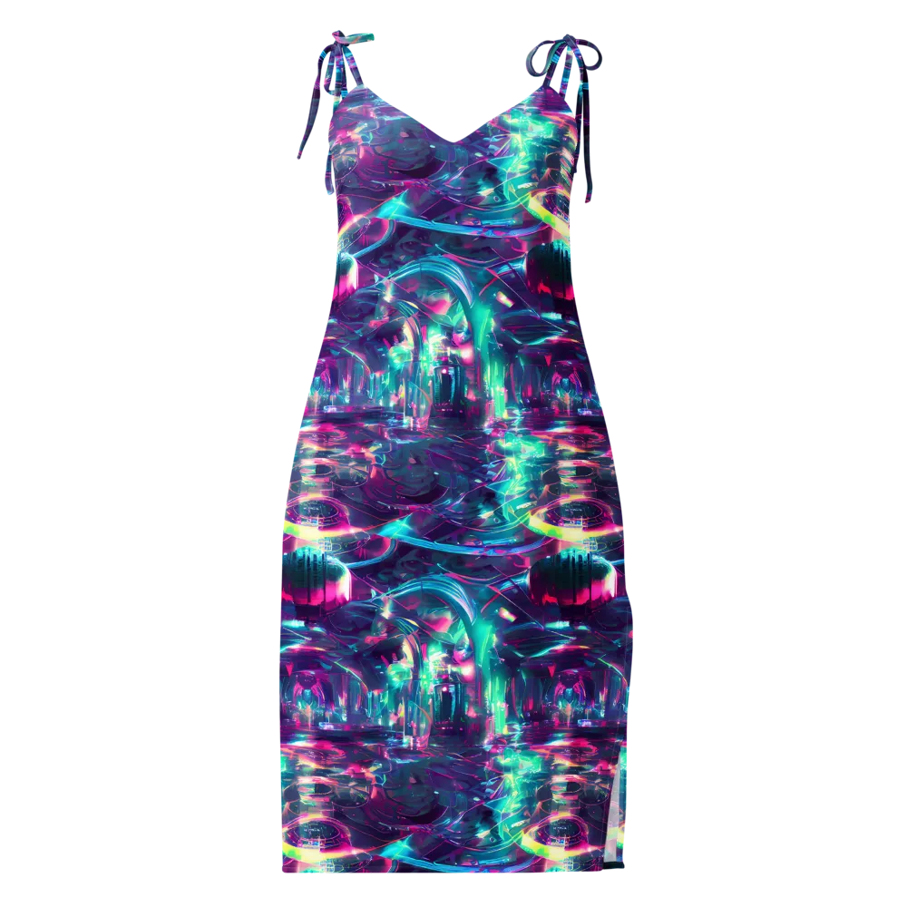 Synthwave Surge on Slip Dress — Front
