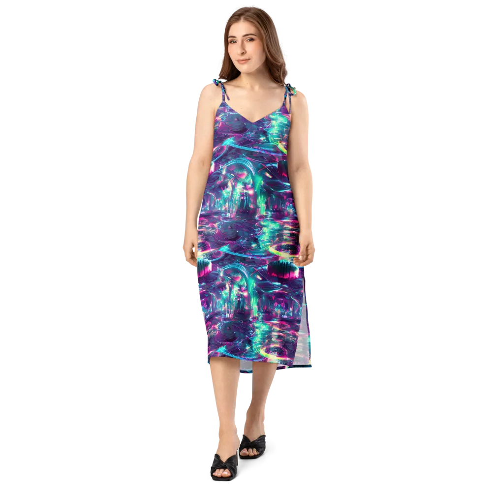 Synthwave Surge on Slip Dress — Front