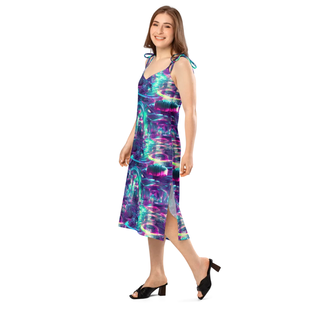 Synthwave Surge on Slip Dress — Left Front