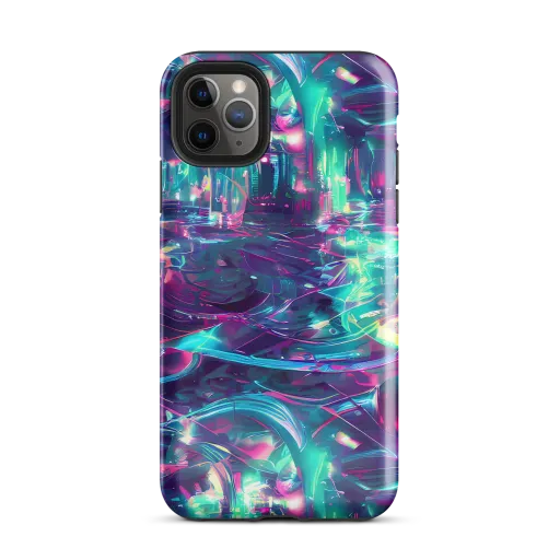 Synthwave Surge on a Tough Case for iPhone®