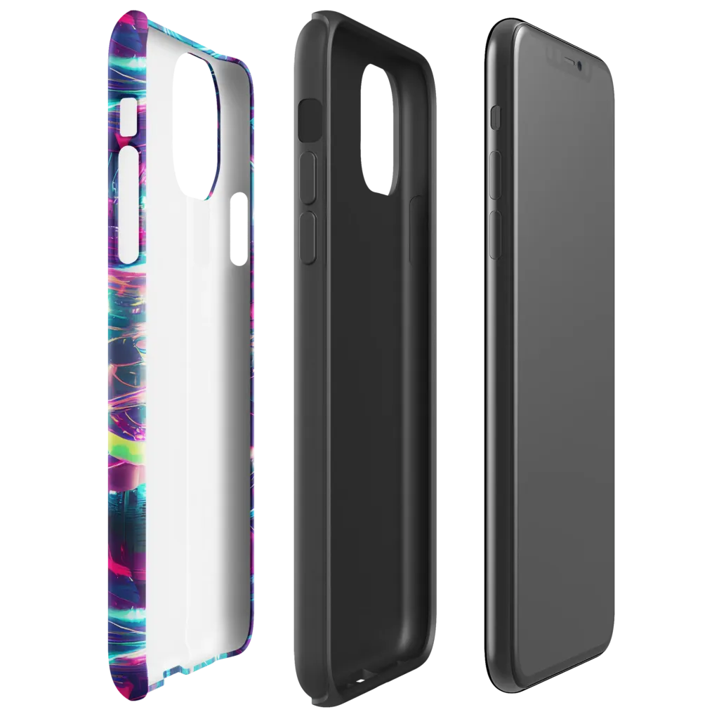 Synthwave Surge on Tough Case for iPhone® — Right