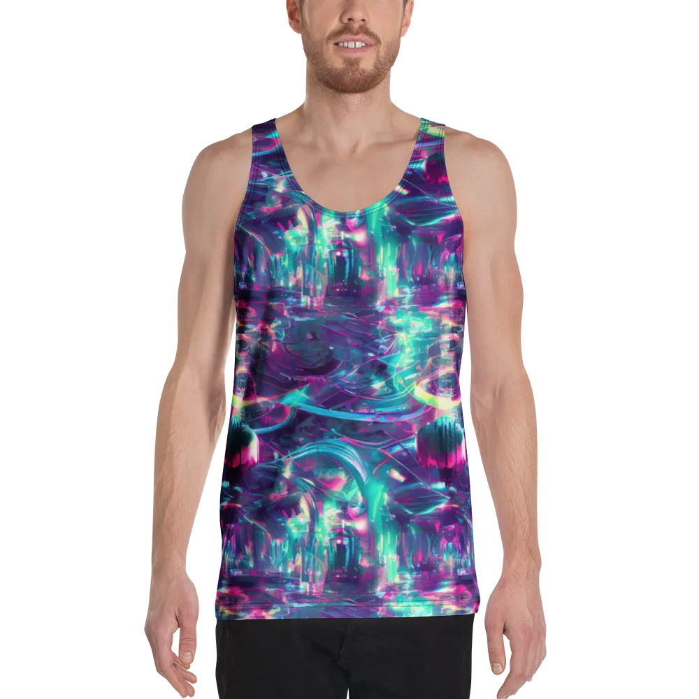 Synthwave Surge on Men's Tank Top — Front