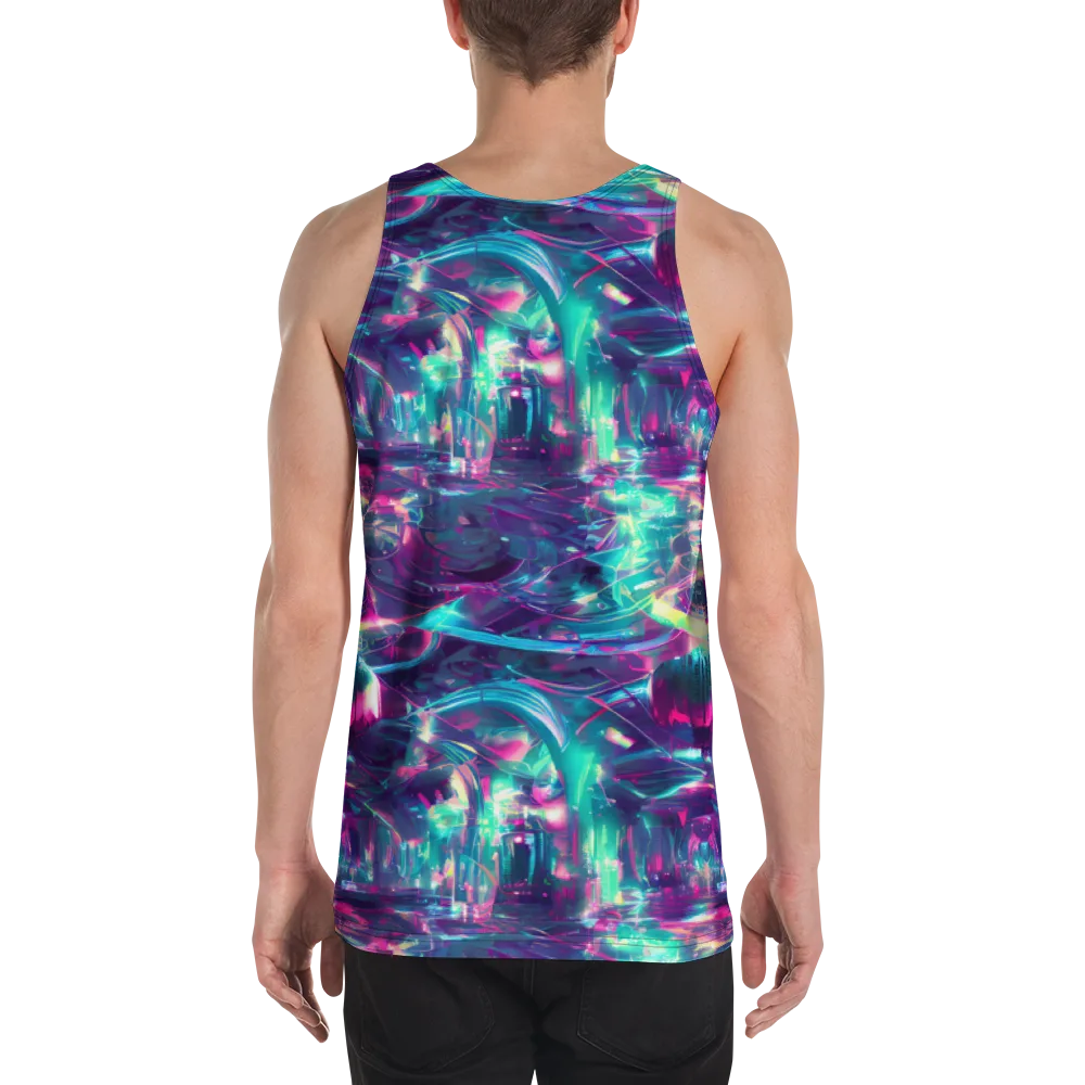 Synthwave Surge on Men's Tank Top — Back