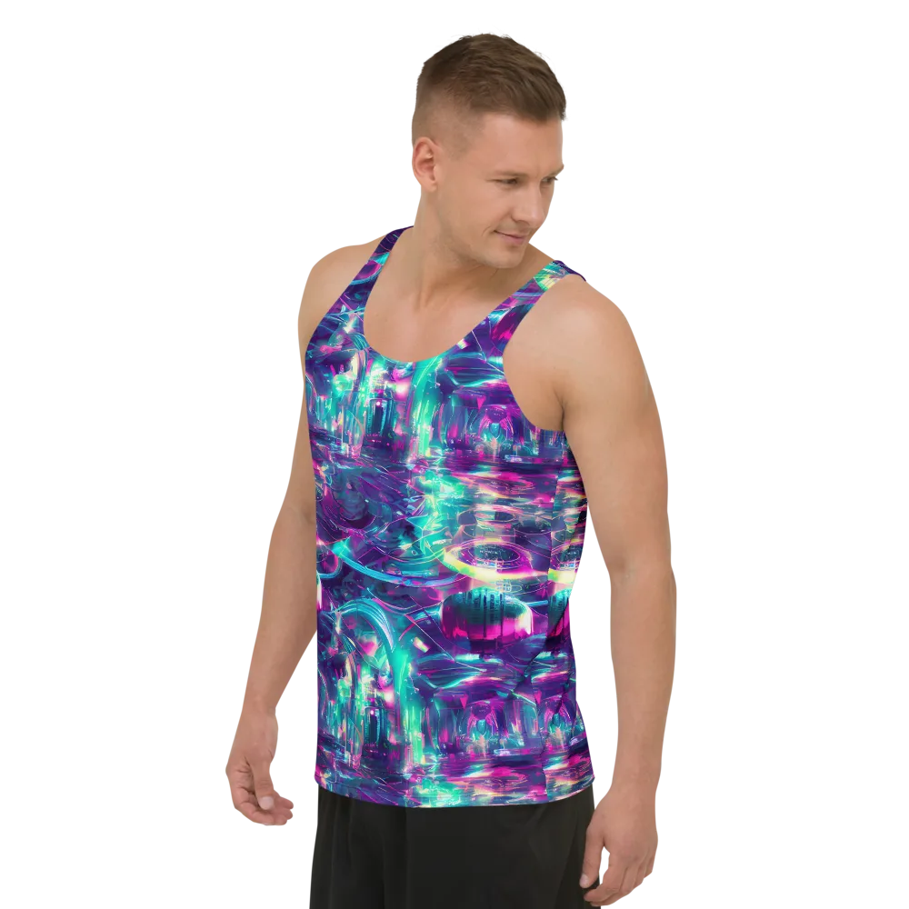 Synthwave Surge on Men's Tank Top — Left Front