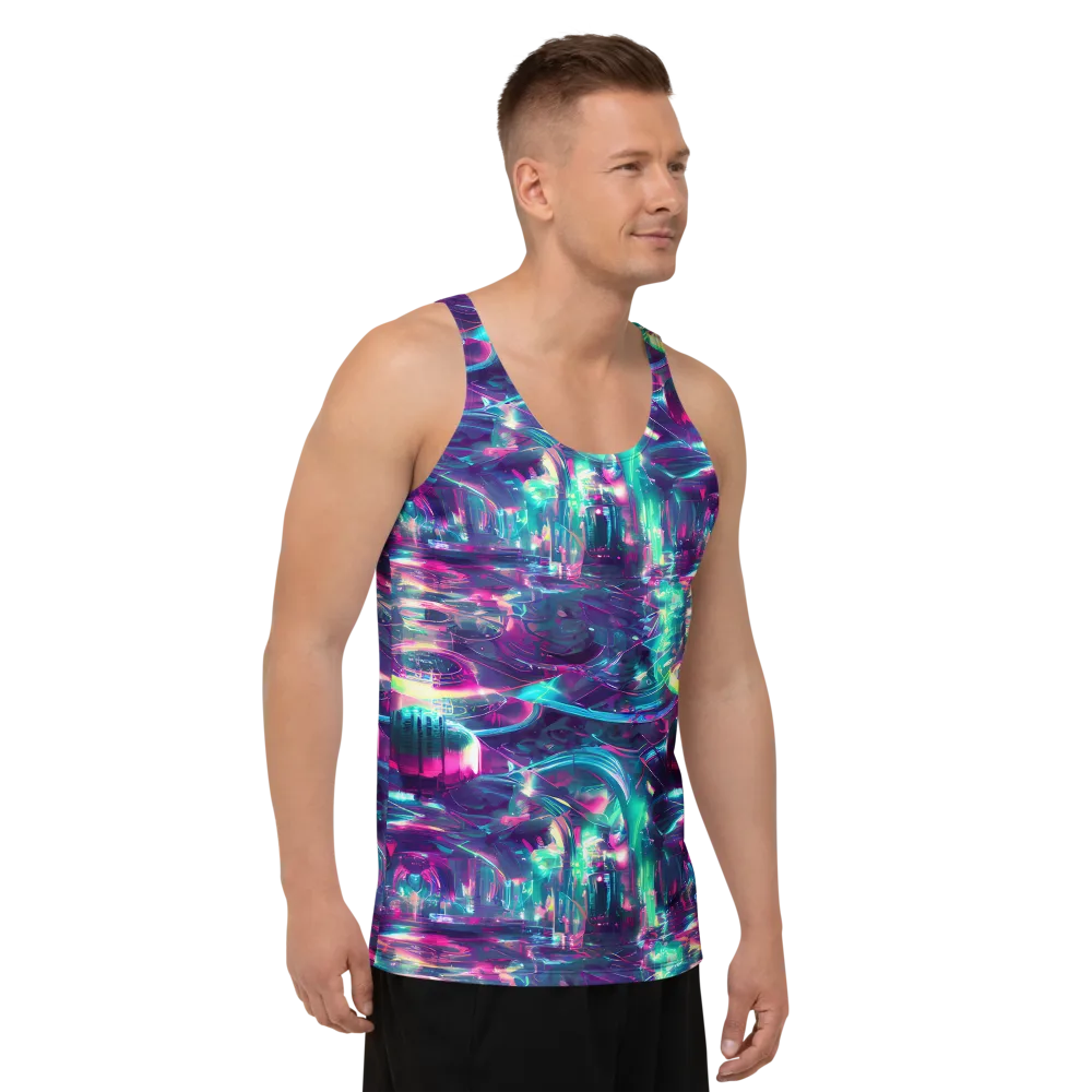 Synthwave Surge on Men's Tank Top — Right Front