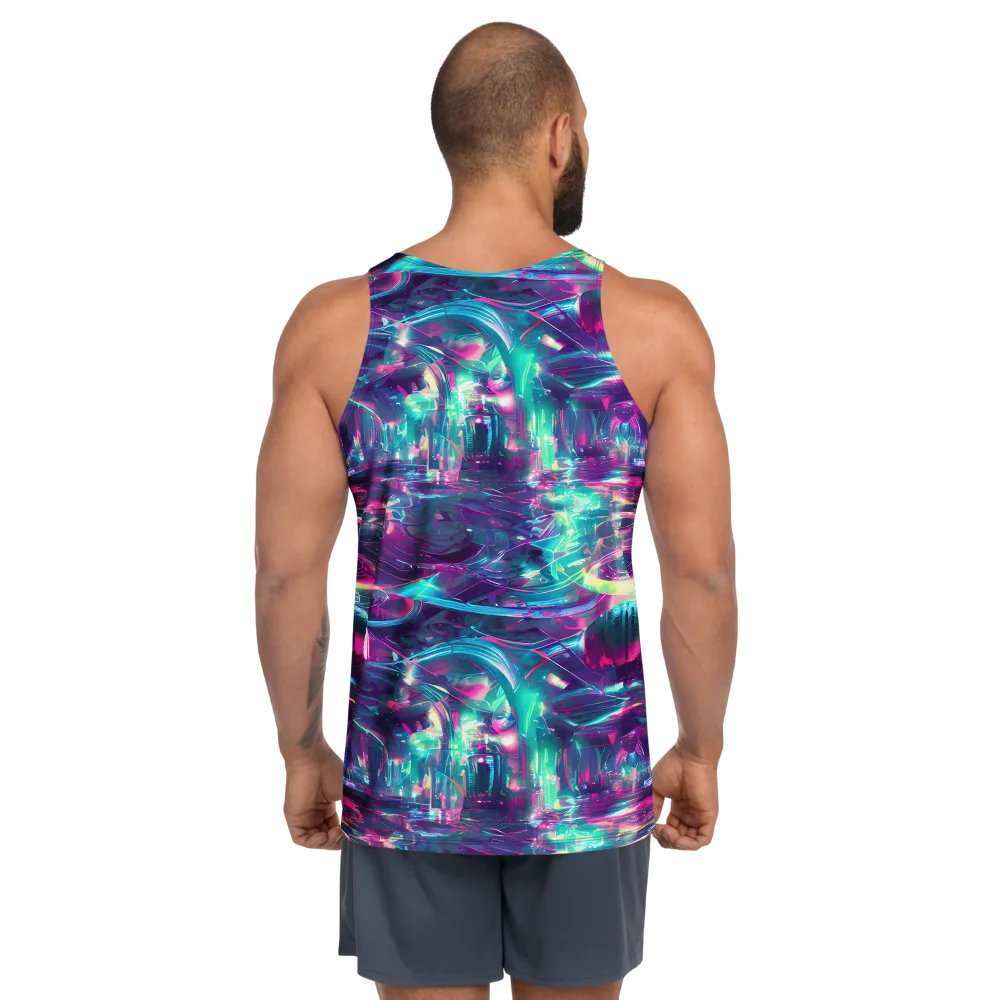 Synthwave Surge on Men's Tank Top — Back