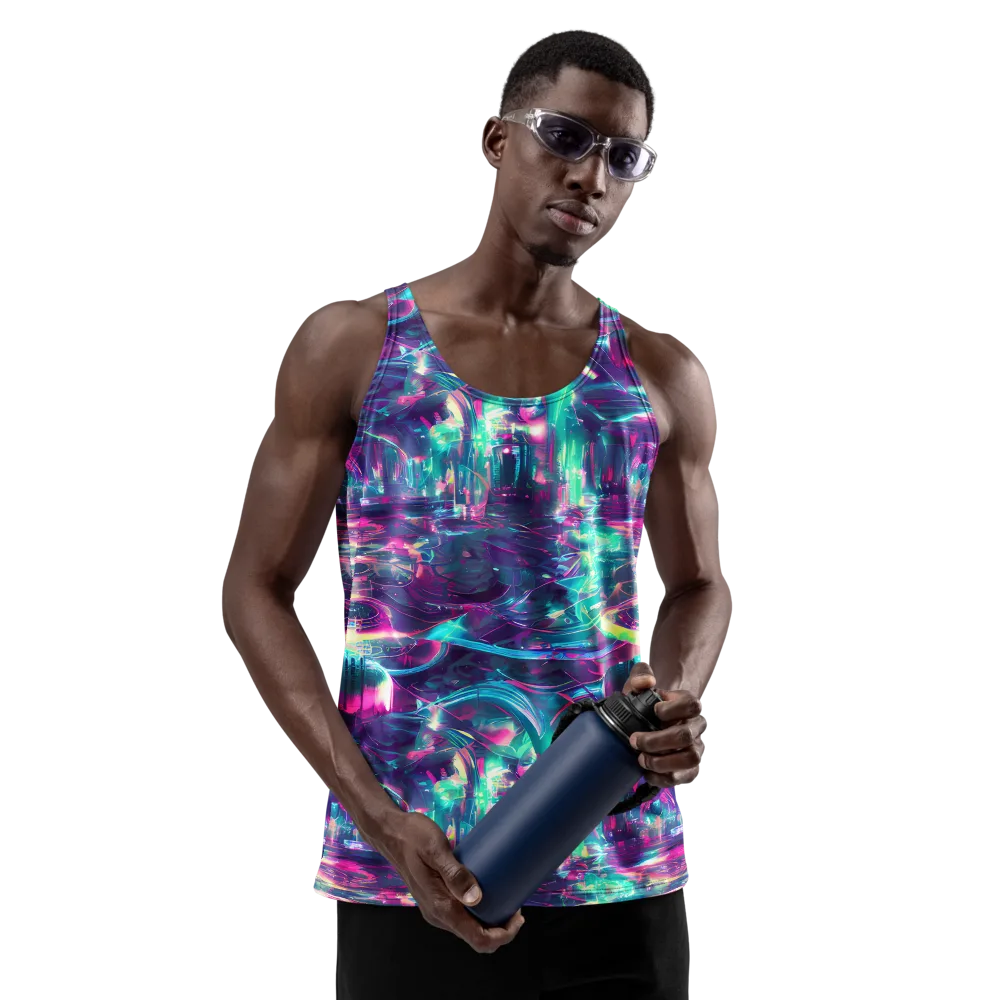 Synthwave Surge on Men's Tank Top — Front
