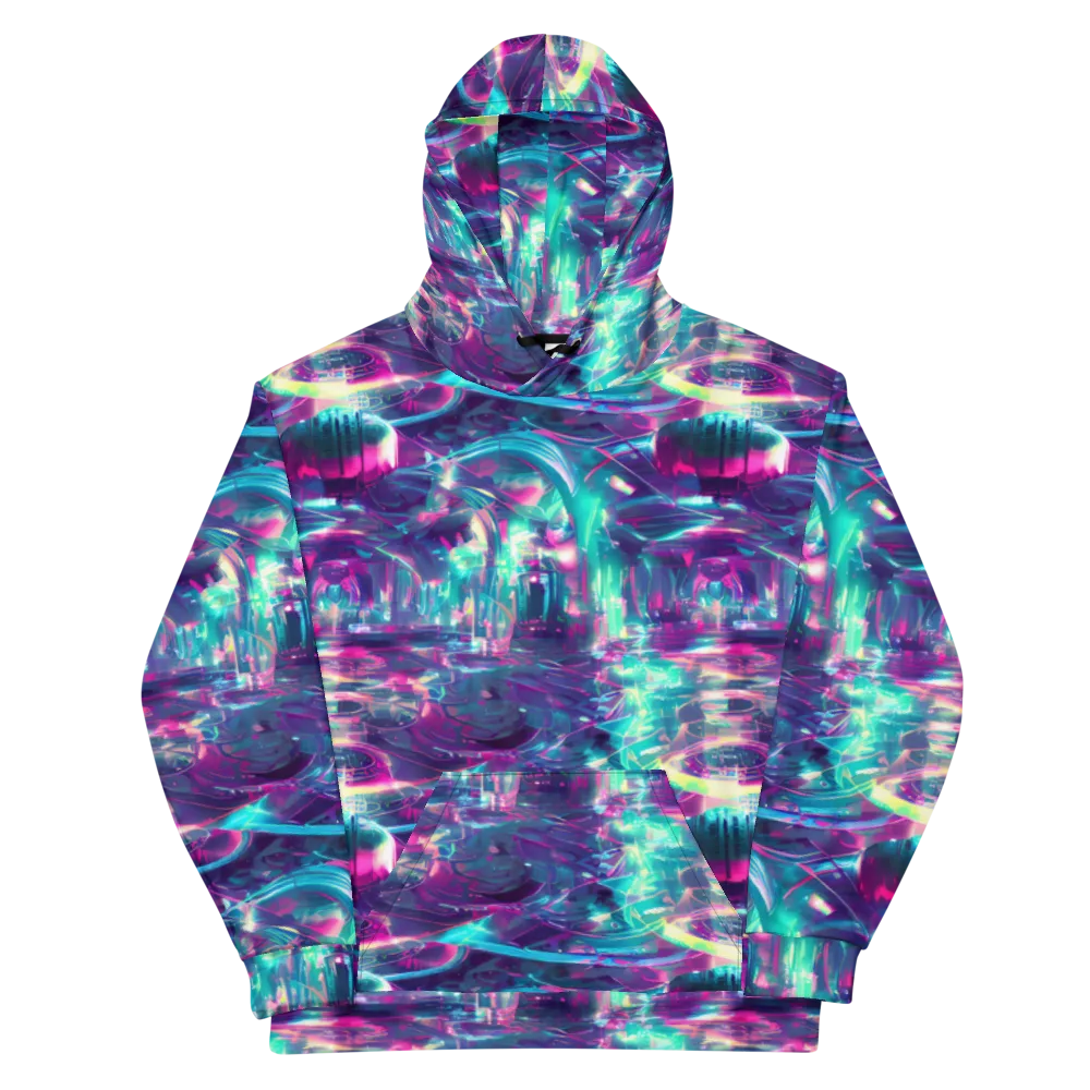 Synthwave Surge on Cotton Hoodie — Front