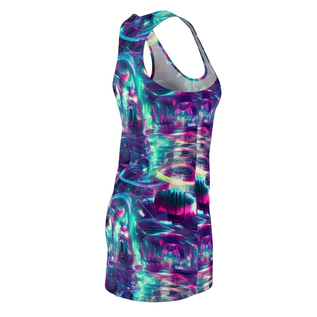 Synthwave Surge on Racerback Dress — Back Side