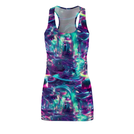 Synthwave Surge on a Racerback Dress
