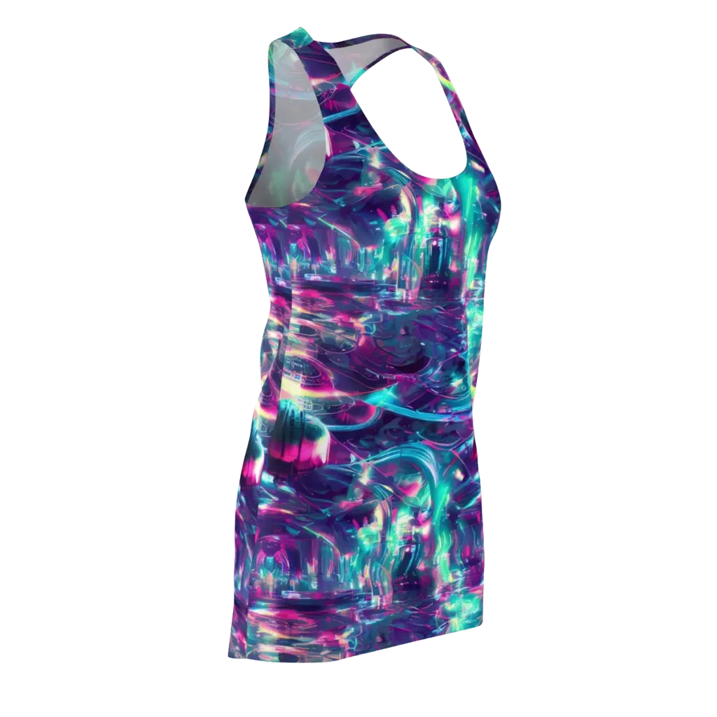 Synthwave Surge on Racerback Dress — Front Side