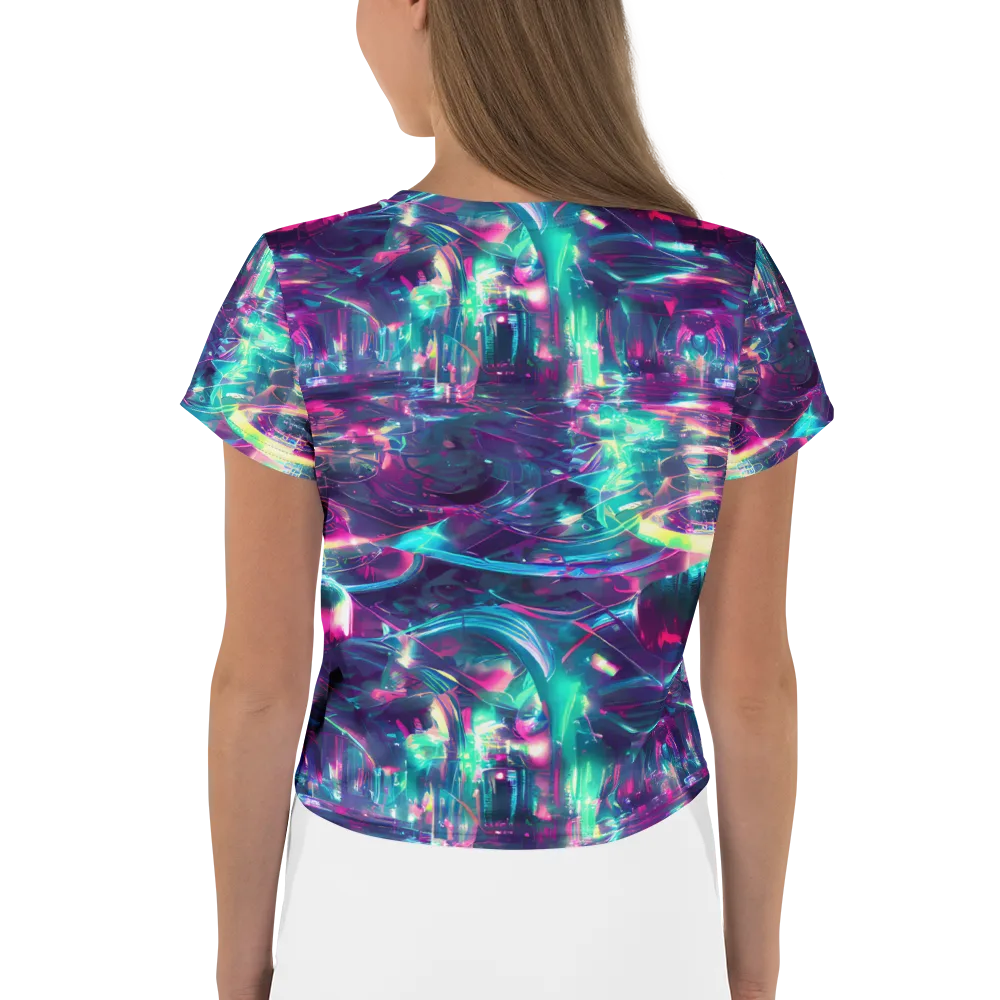 Synthwave Surge on Crop Tee — Back