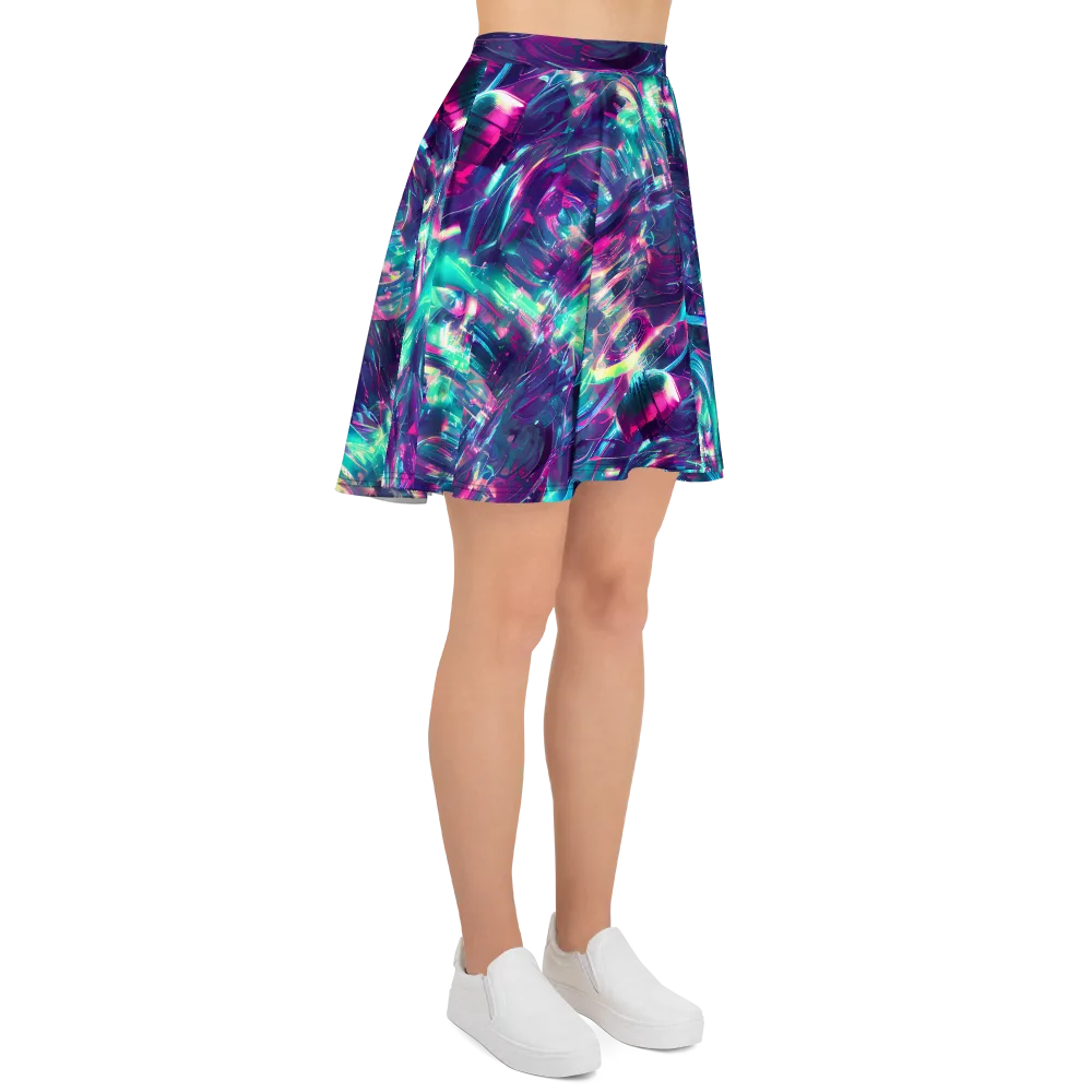 Synthwave Surge on Skater Skirt — Right