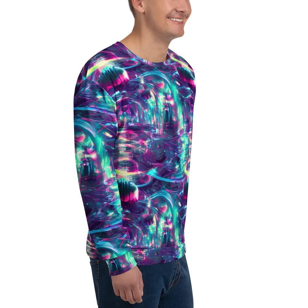 Synthwave Surge on Sweatshirt — Right Front