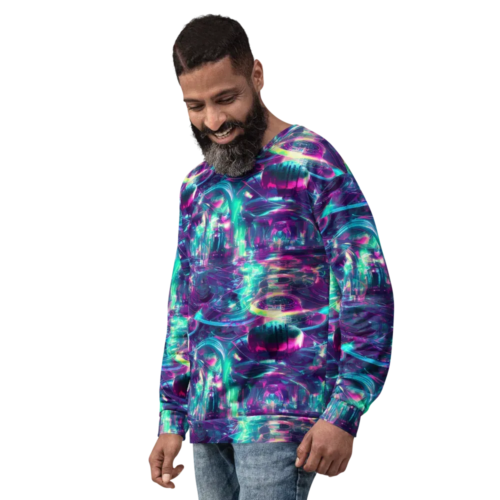 Synthwave Surge on Sweatshirt — Left Front