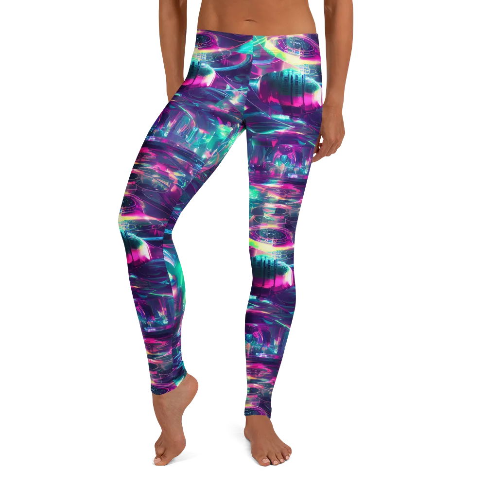 Synthwave Surge on Leggings — Front