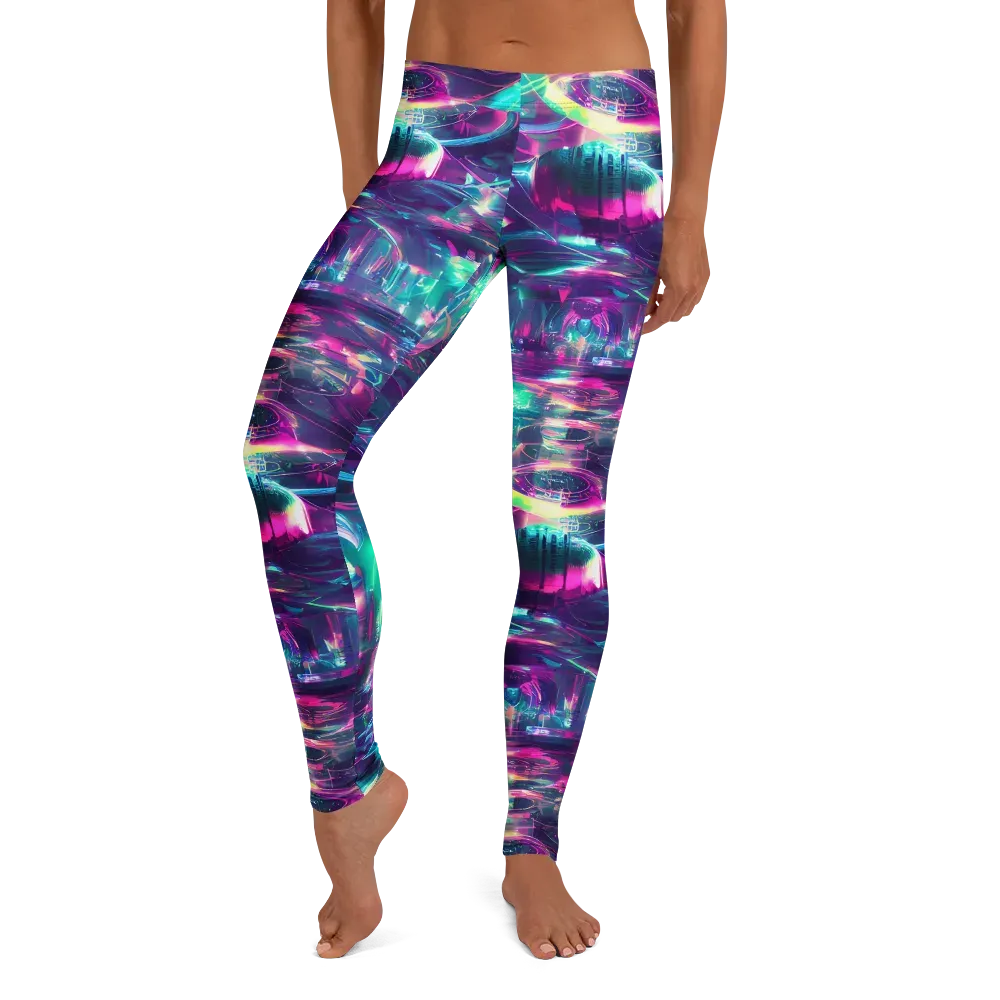 Synthwave Surge on Leggings — Front