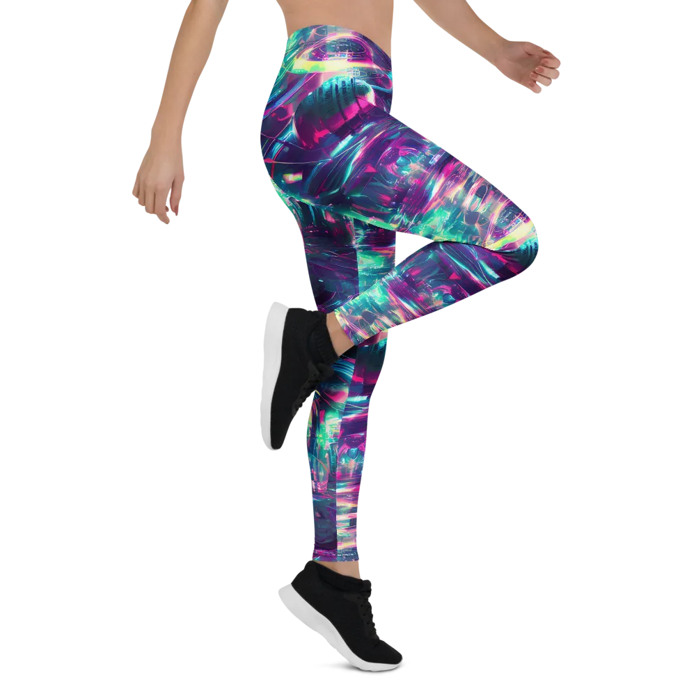 Synthwave Surge on Leggings — Right