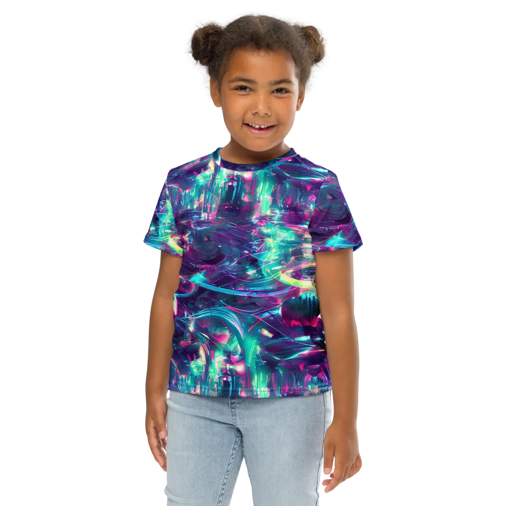 Synthwave Surge on Kids Crew Neck T-Shirt — Front
