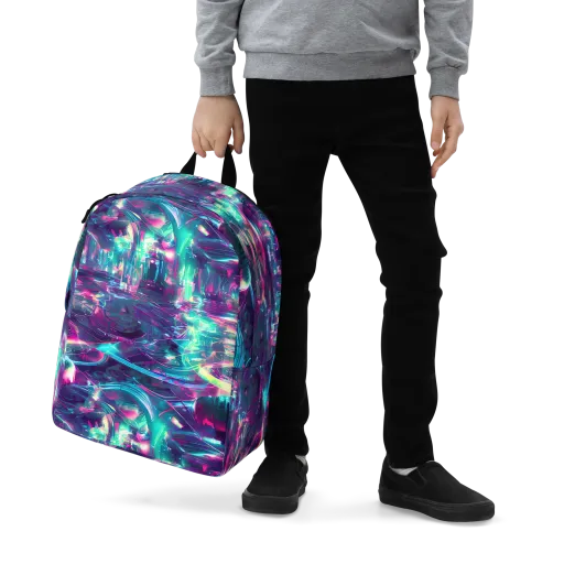 Synthwave Surge on a Minimalist Backpack