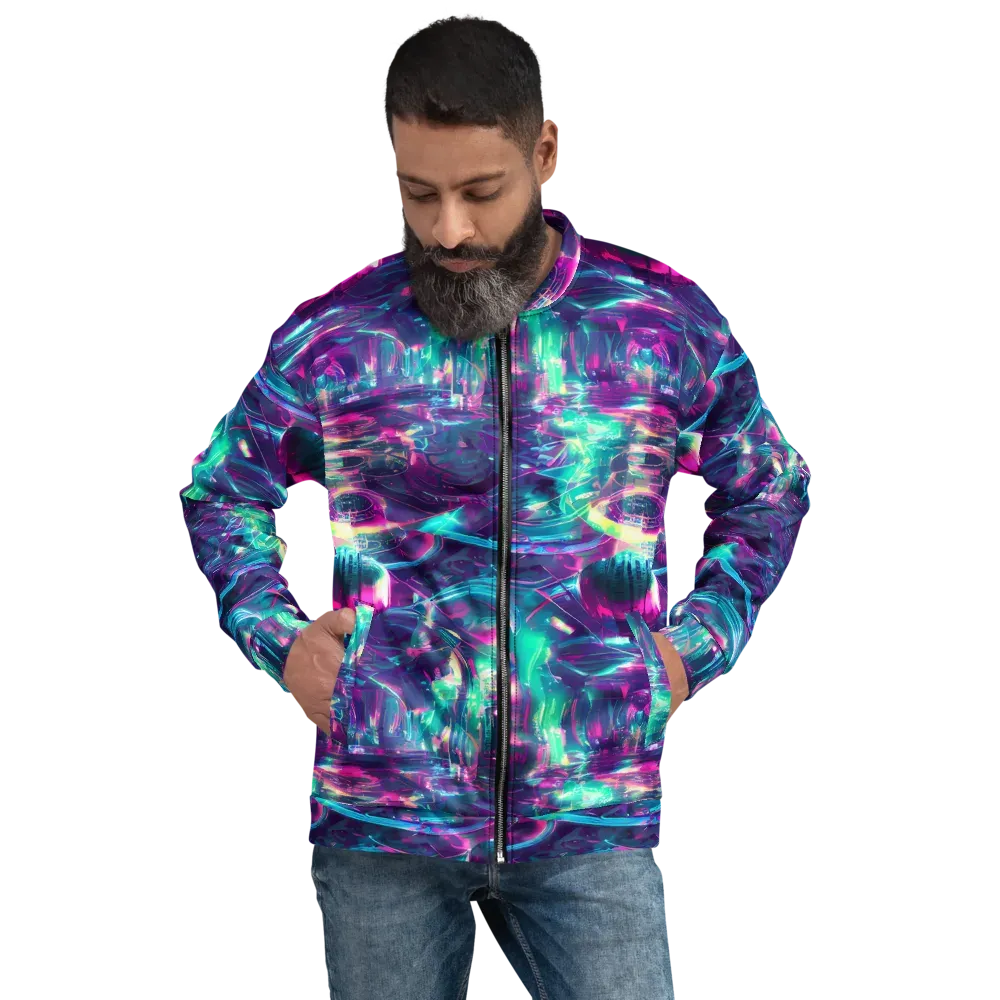 Synthwave Surge on Bomber Jacket — Front