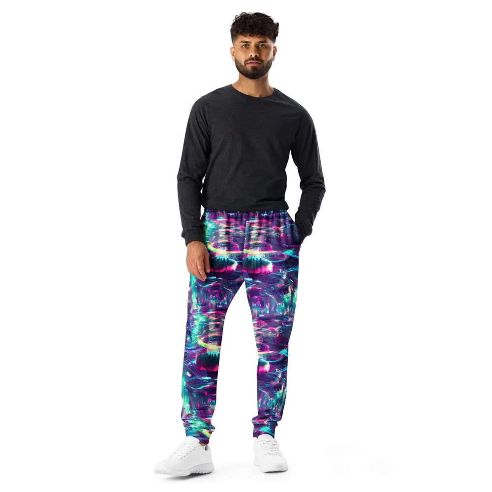 Synthwave Surge on Men's Joggers — Front