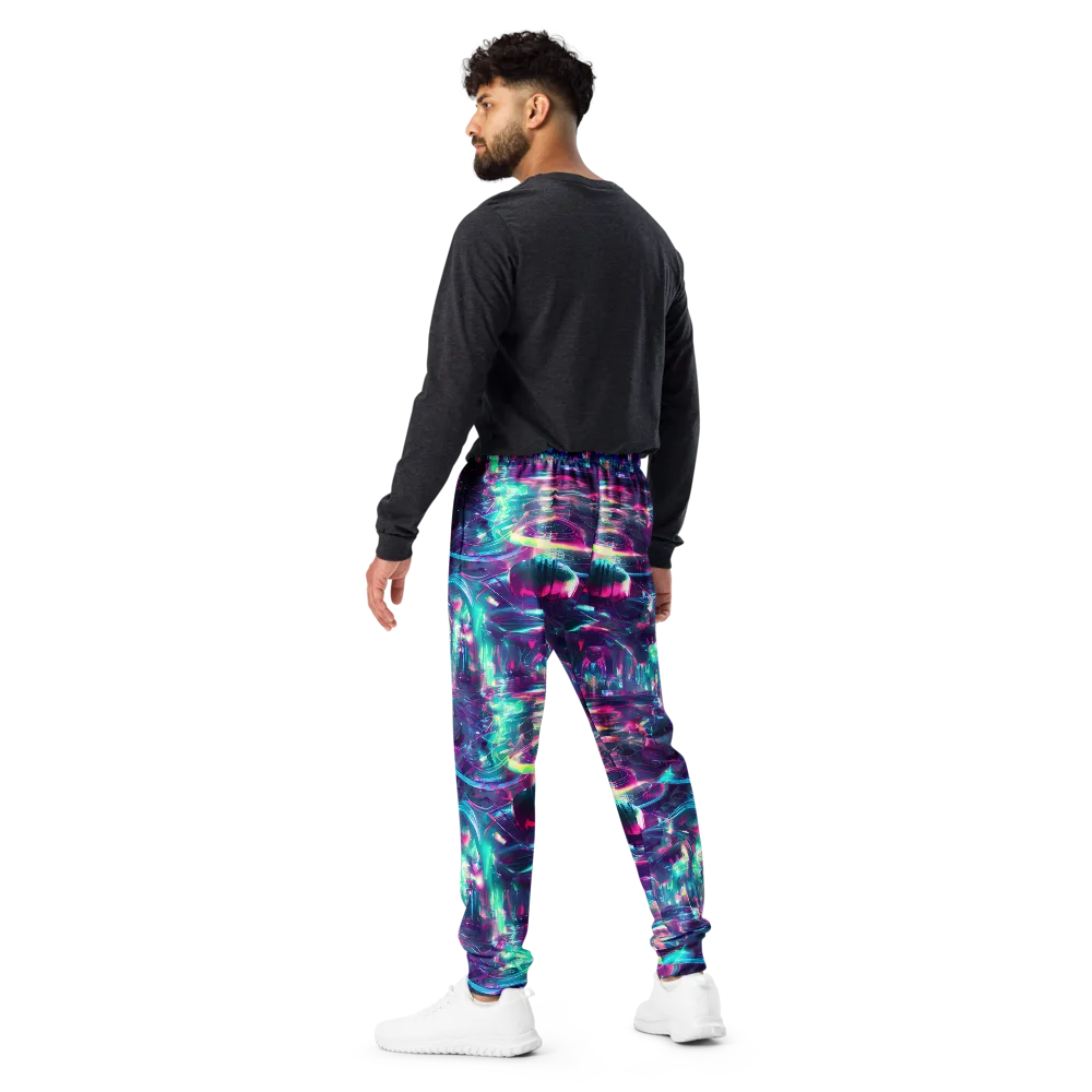 Synthwave Surge on Men's Joggers — Back