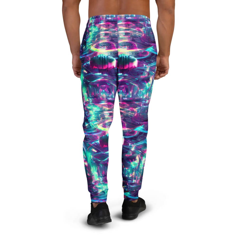 Synthwave Surge on Men's Joggers — Back