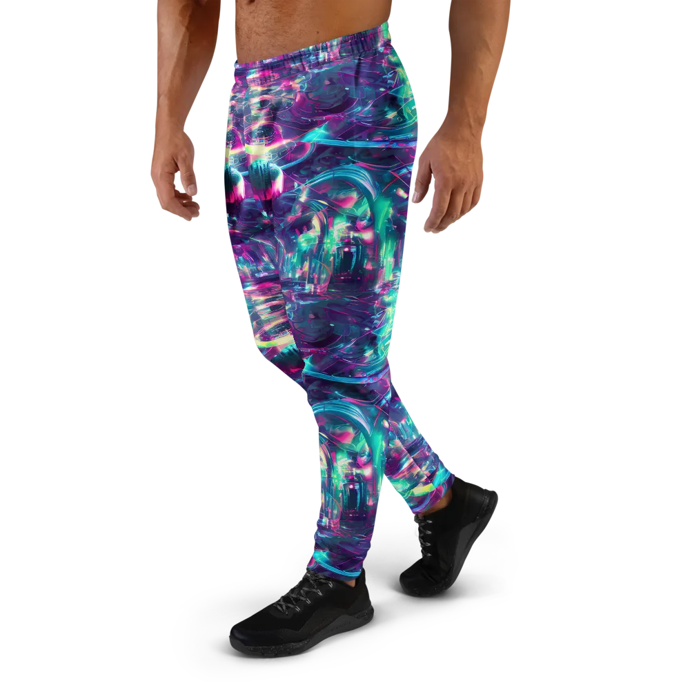Synthwave Surge on Men's Joggers — Left