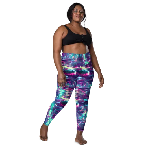 Synthwave Surge on a Leggings with Pockets