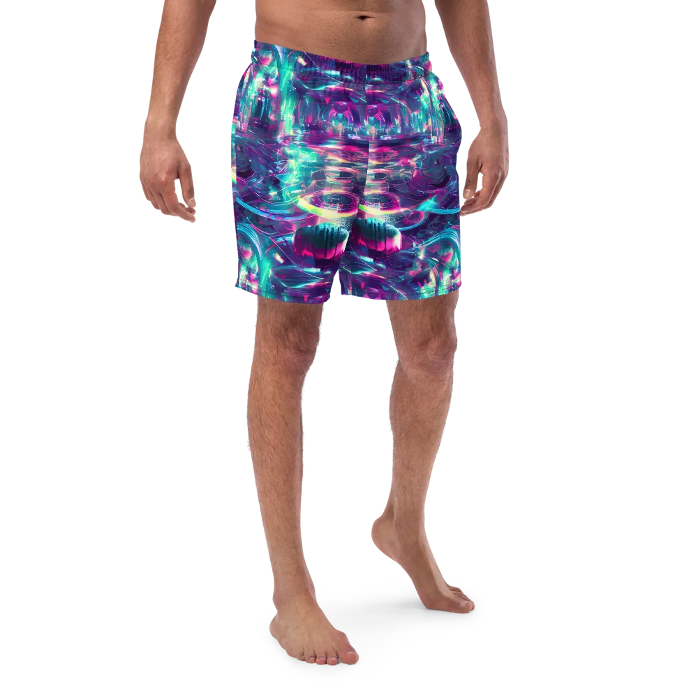 Synthwave Surge on Swim Trunks — Front