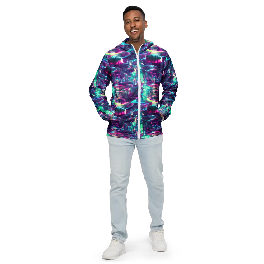 Synthwave Surge on Men's Windbreaker — Front