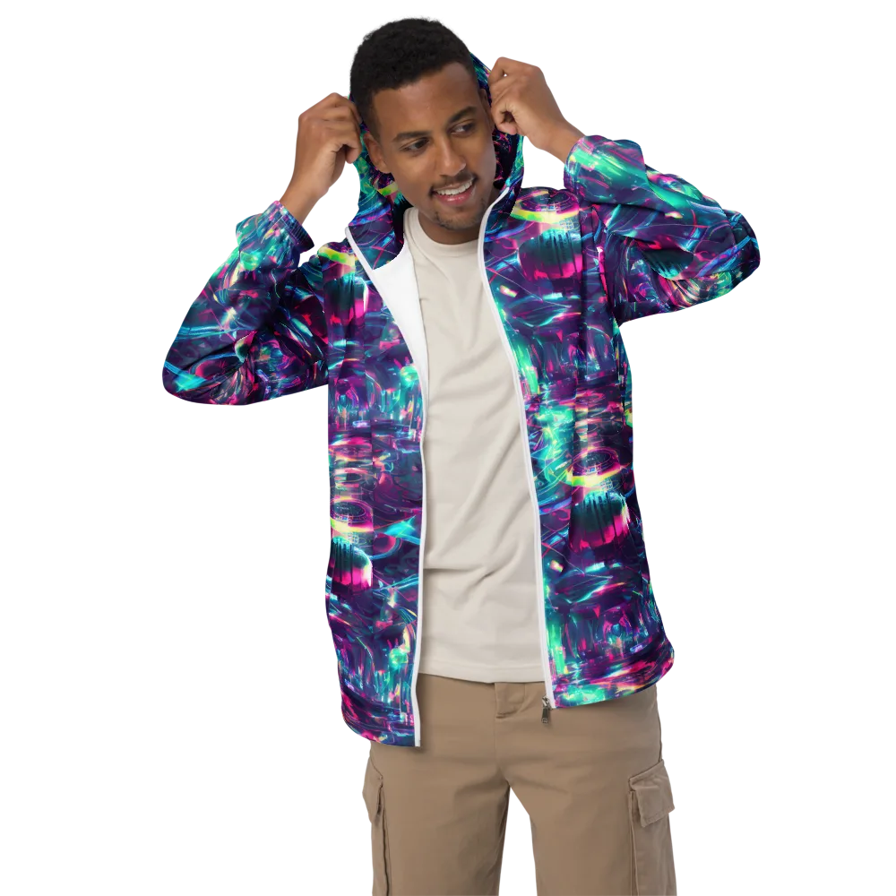 Synthwave Surge on Men's Windbreaker — Front