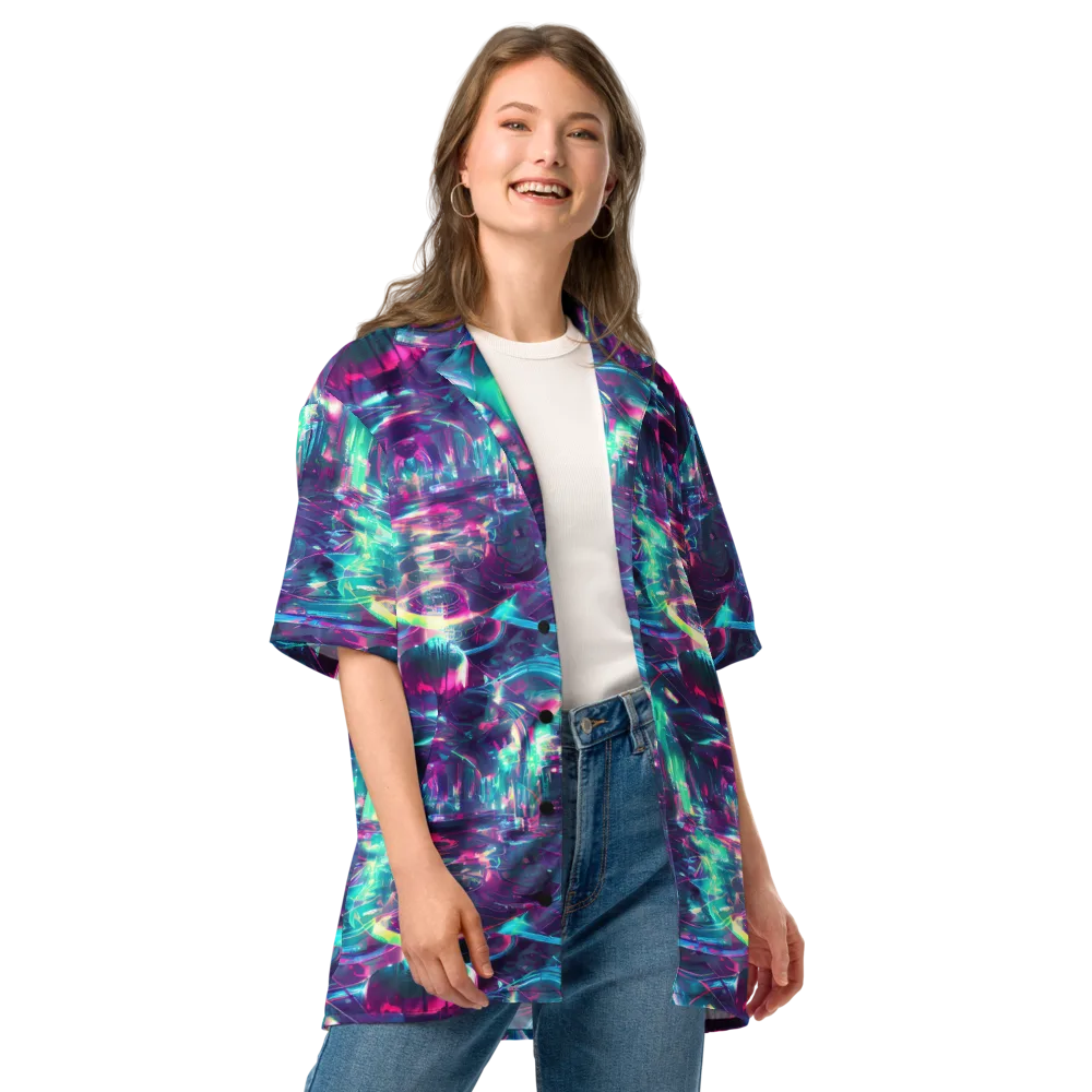 Synthwave Surge on Button Shirt — Front