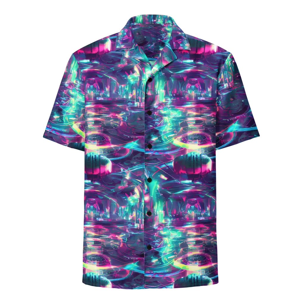 Synthwave Surge on Button Shirt — Front