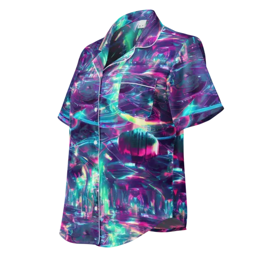 Synthwave Surge on a Women's Short Sleeve Pajama Top
