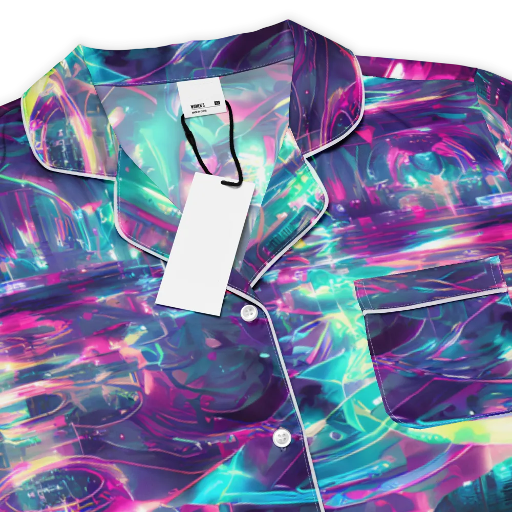 Synthwave Surge on Women's Short Sleeve Pajama Top — Product details
