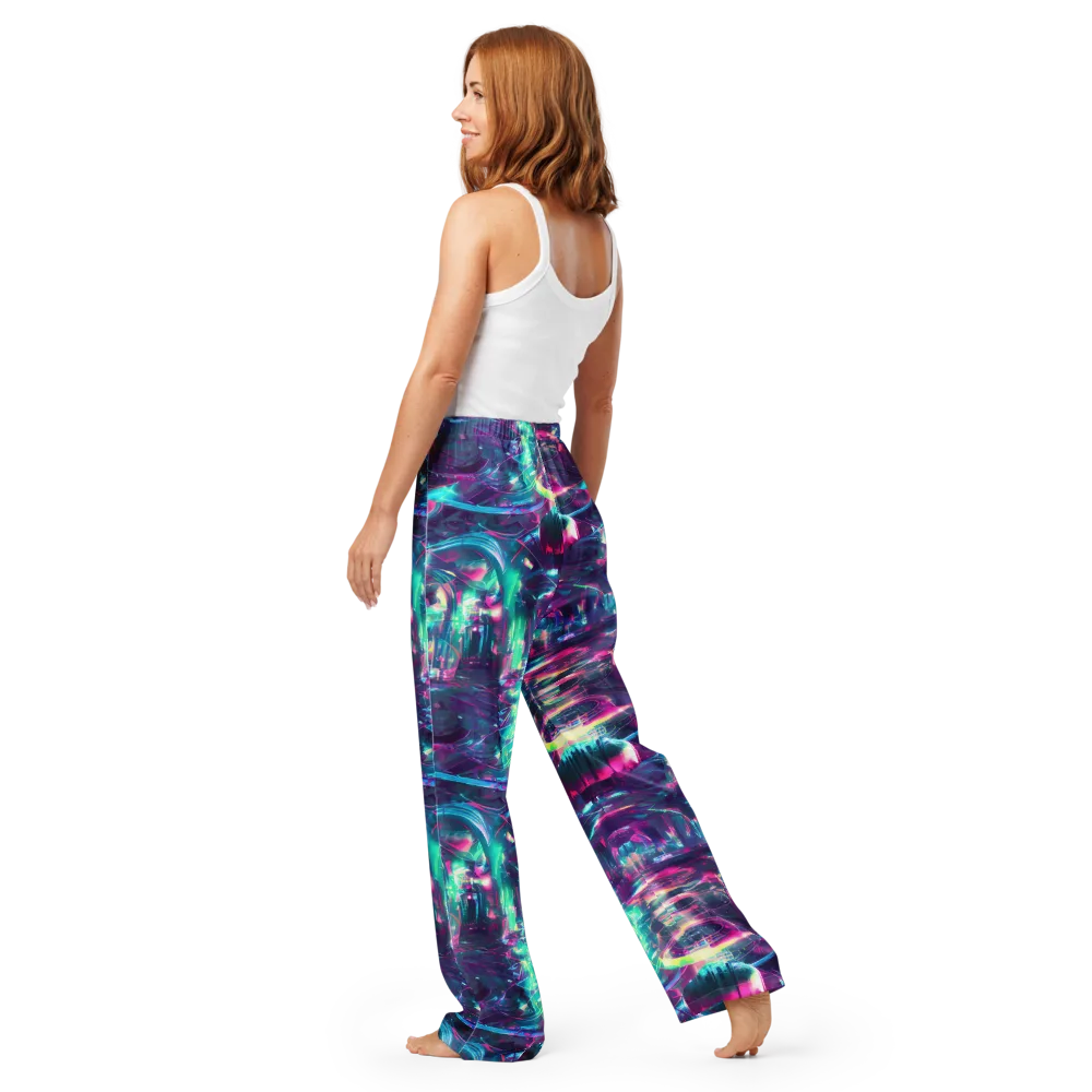 Synthwave Surge on Women's Pajama Pants — Back
