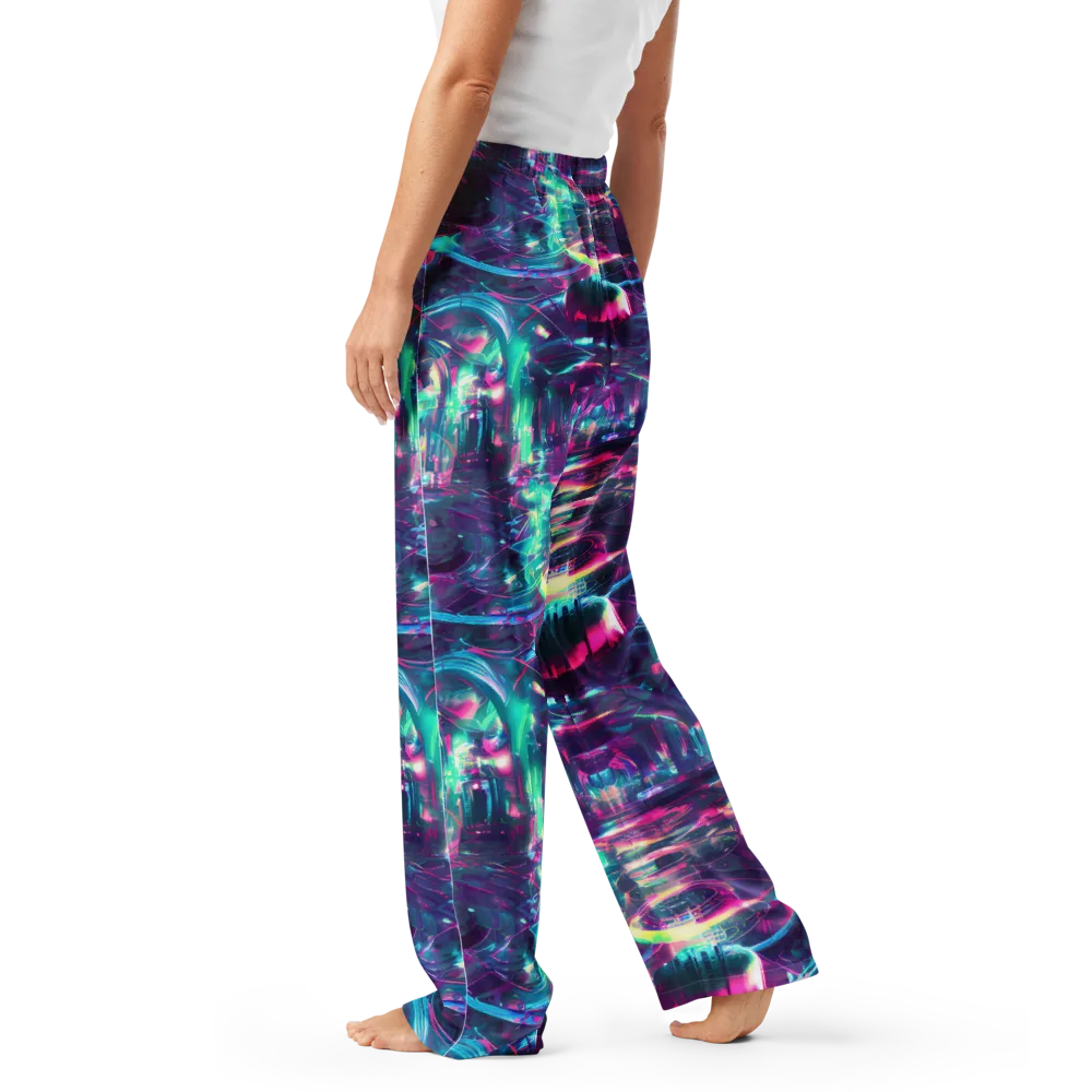 Synthwave Surge on Women's Pajama Pants — Left