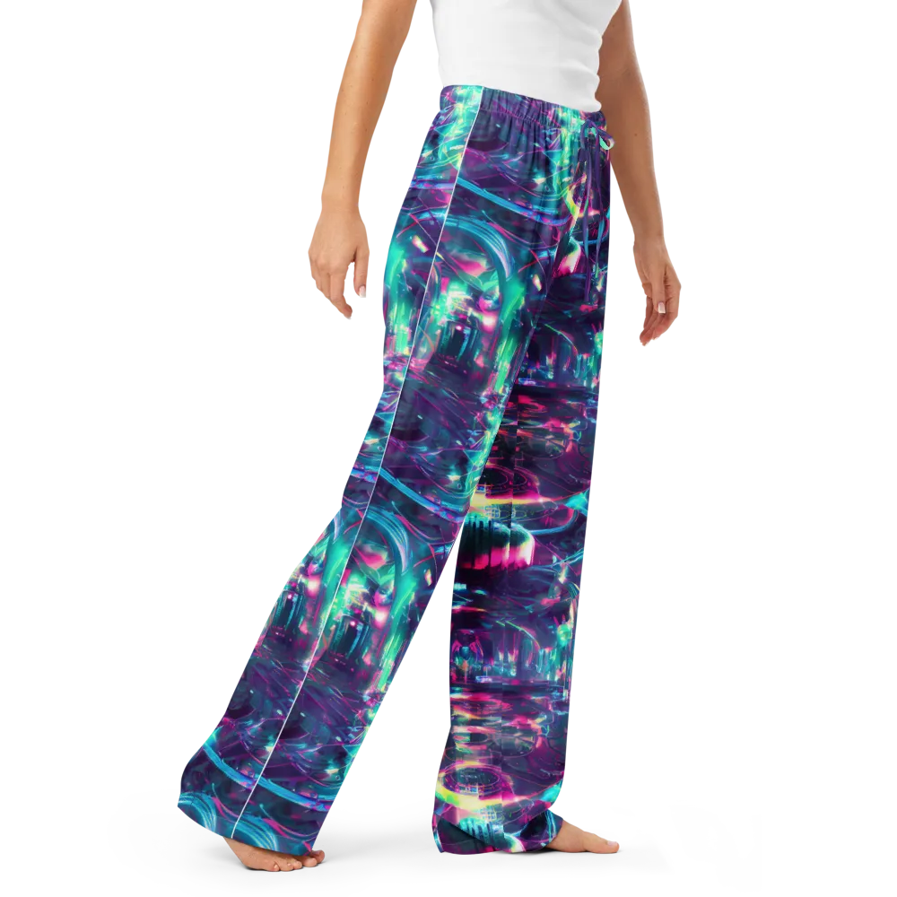 Synthwave Surge on Women's Pajama Pants — Right Front