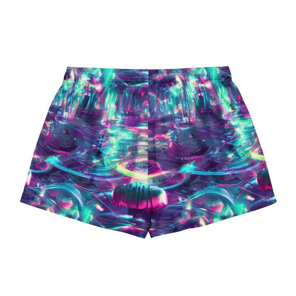 Synthwave Surge on Women's Pajama Shorts — Back