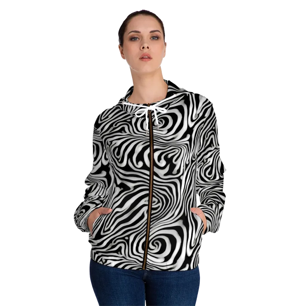 Herbert List on Women's Full-Zip Hoodie — Front On Person