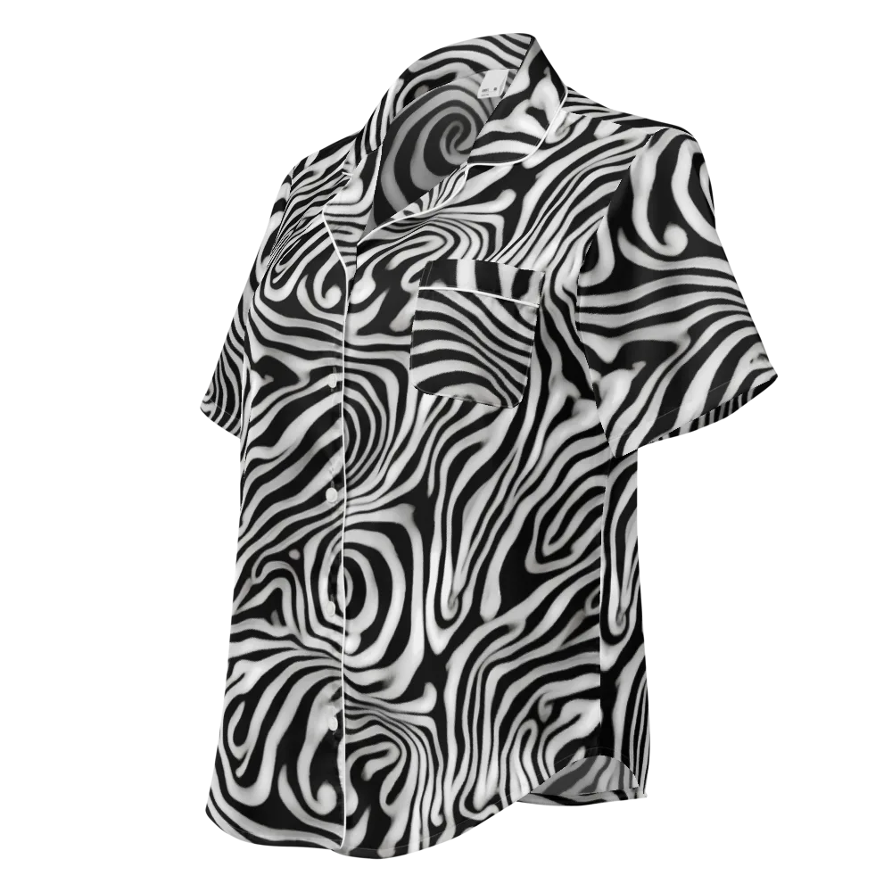Herbert List on Women's Short Sleeve Pajama Top — Left Front
