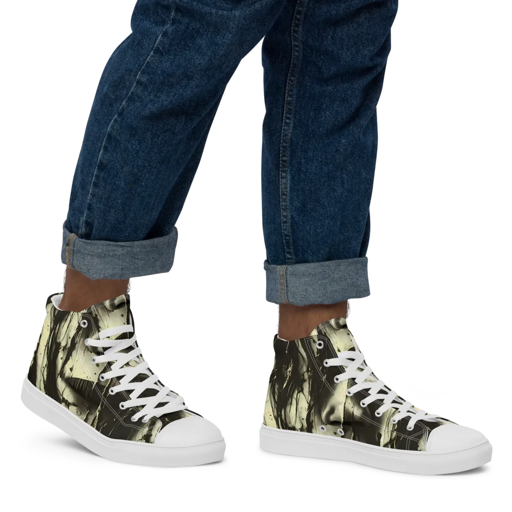 Eclipse Veil on Men's High Top Canvas Shoes — Right
