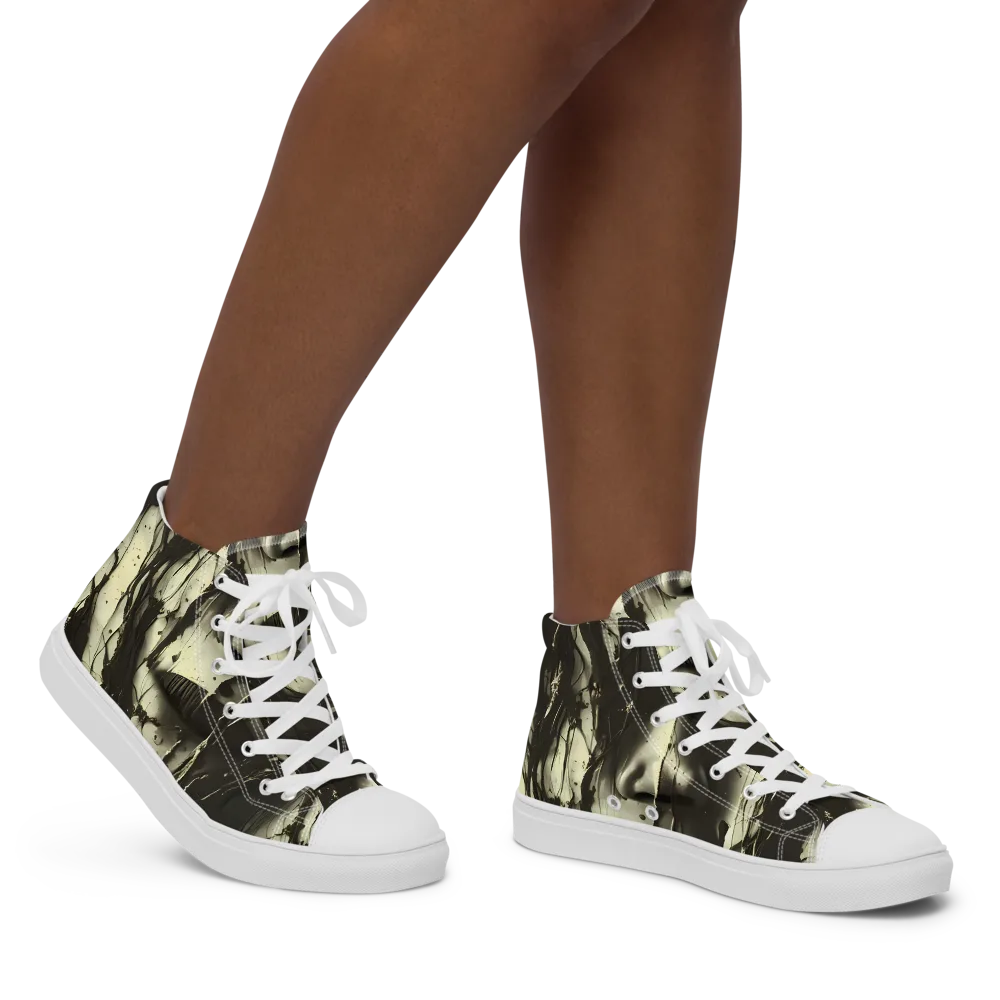 Eclipse Veil on Women's High Top Canvas Shoes — Right