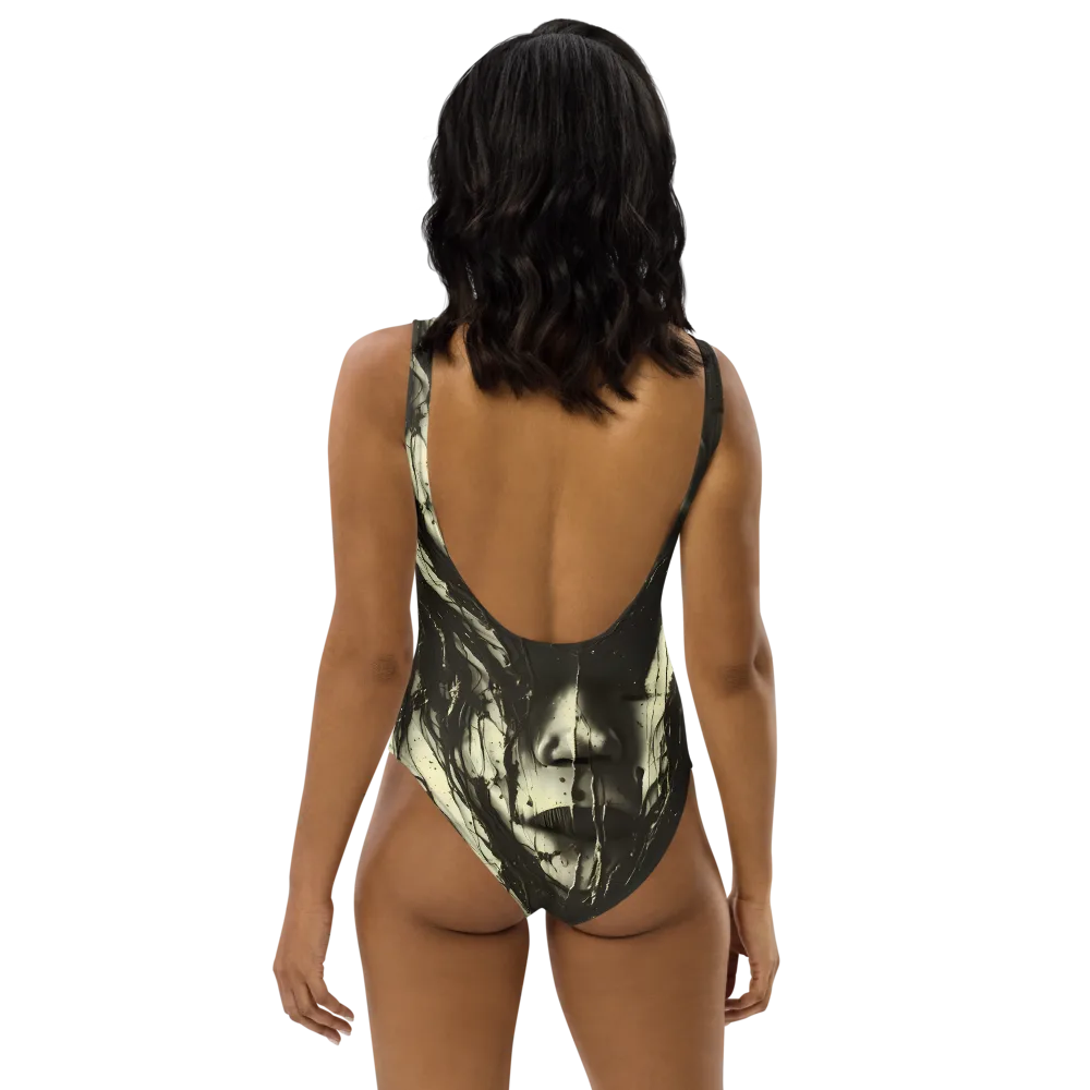 Eclipse Veil on One-Piece Swimsuit — Back