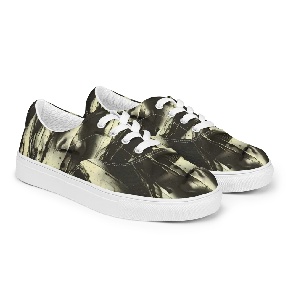 Eclipse Veil on Men's Lace-Up Canvas Shoes — Right Front