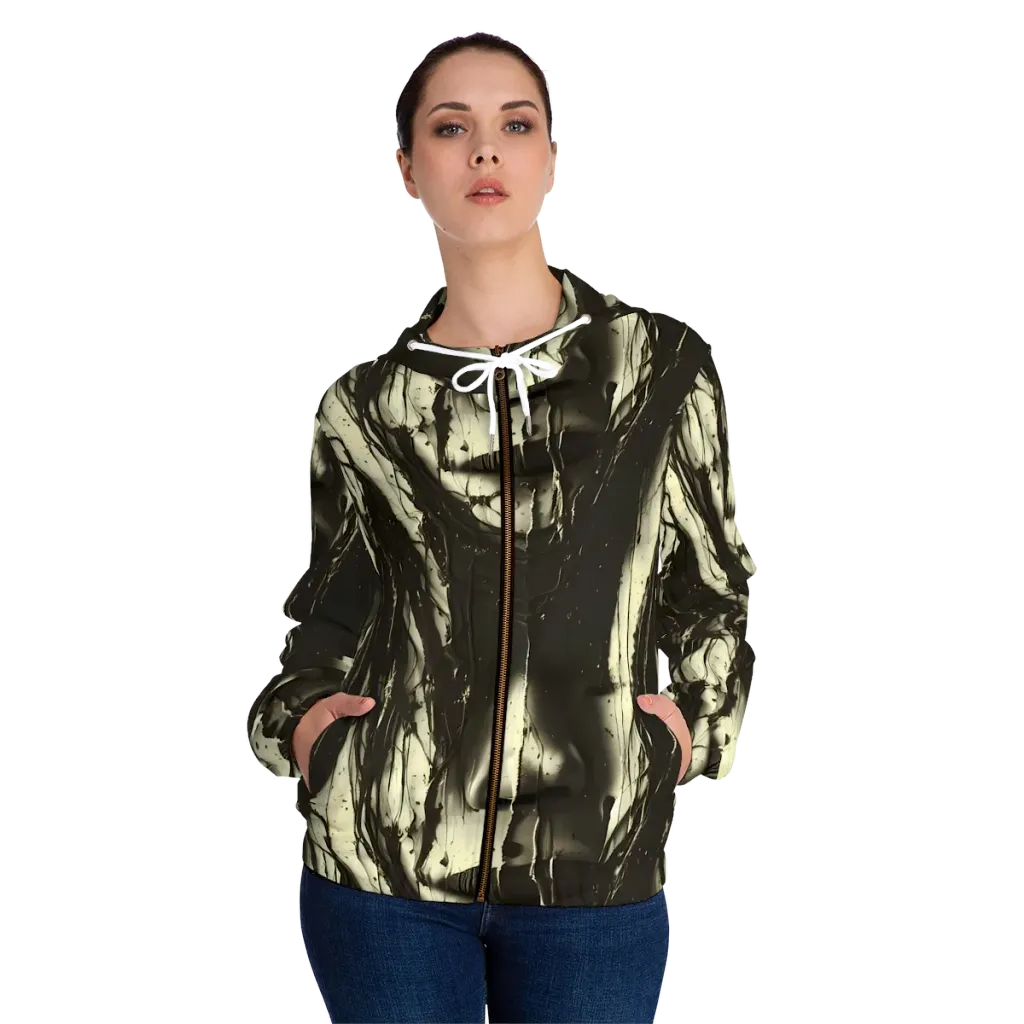 Eclipse Veil on Women's Full-Zip Hoodie — Front On Person