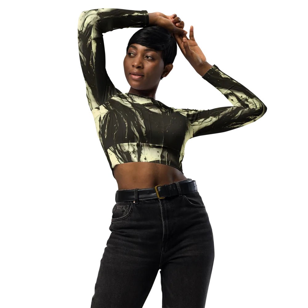 Eclipse Veil on Long Sleeve Crop Top — Front