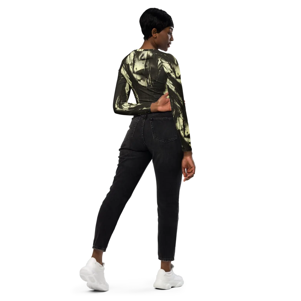 Eclipse Veil on Long Sleeve Crop Top — Right Back